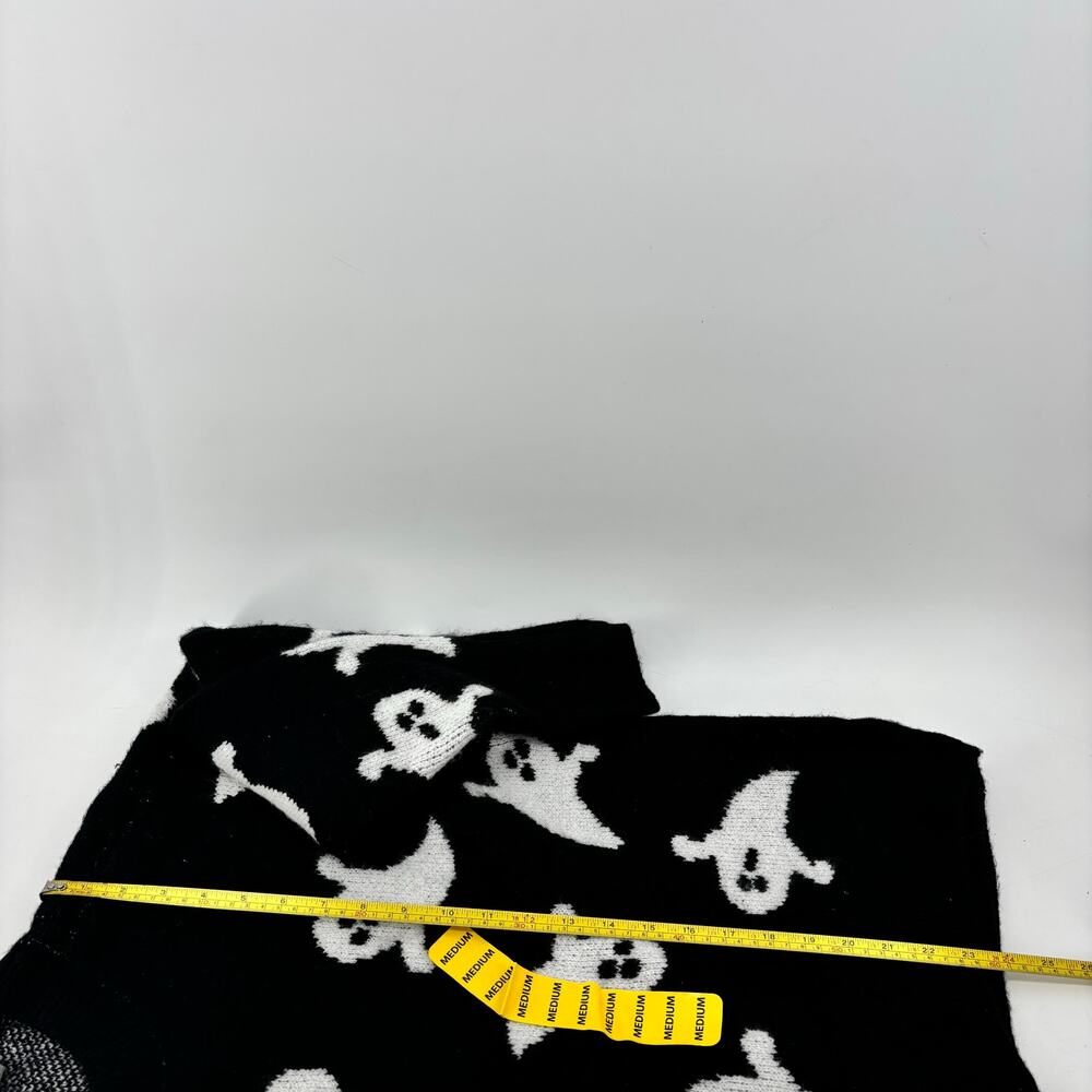 Vince Camuto Womens Medium Black White Ghost Halloween Sweater - Picture 4 of 16